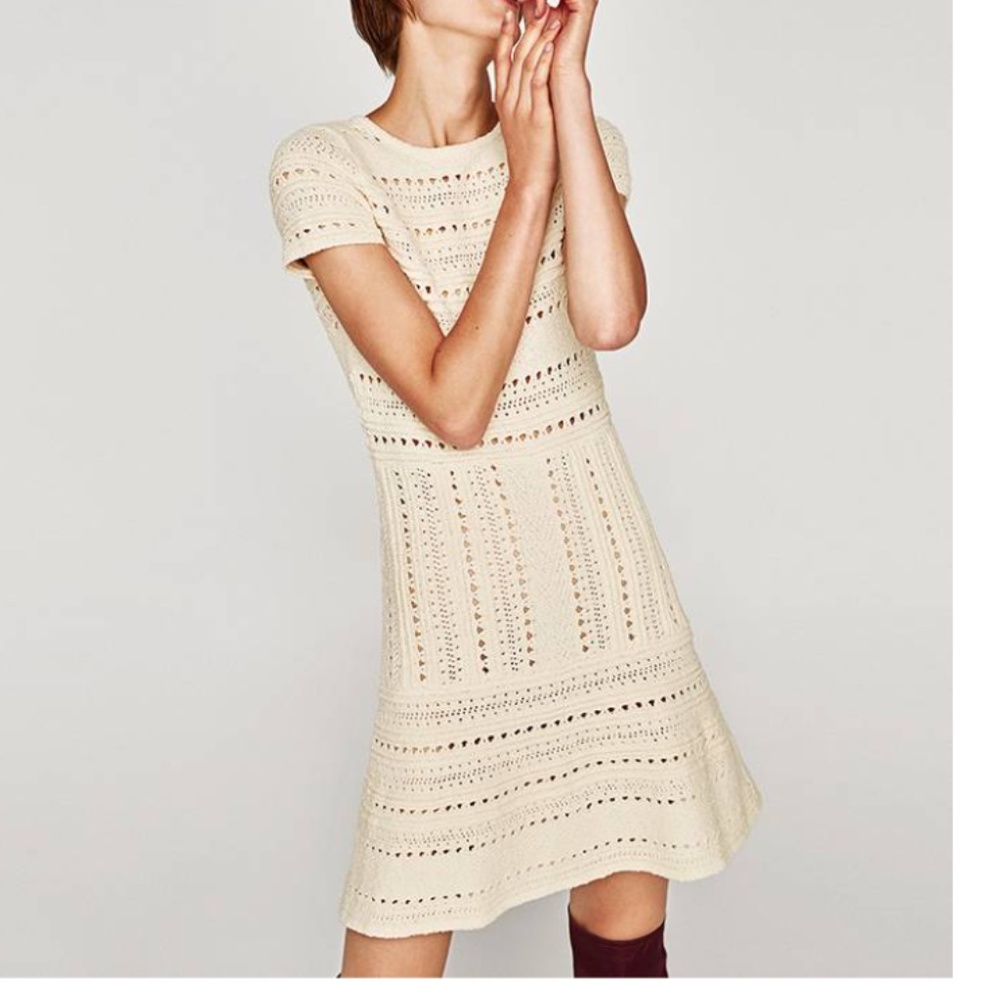 Openwork Knit Midi Dress (NWT)